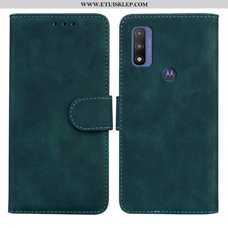 Etui Folio do Moto E40 / E30 / E20 Monochromatyczny Efekt Skóry